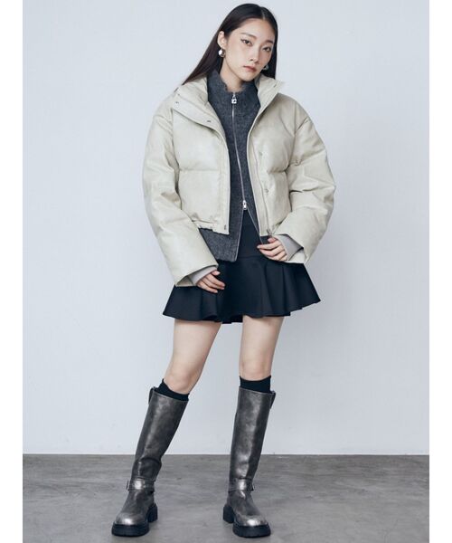 EMODA(エモダ)の「ミニフレアスカート(スカート・レディース・グレー/ブラック・MEDIUM/SMALL)」の4枚目の写真