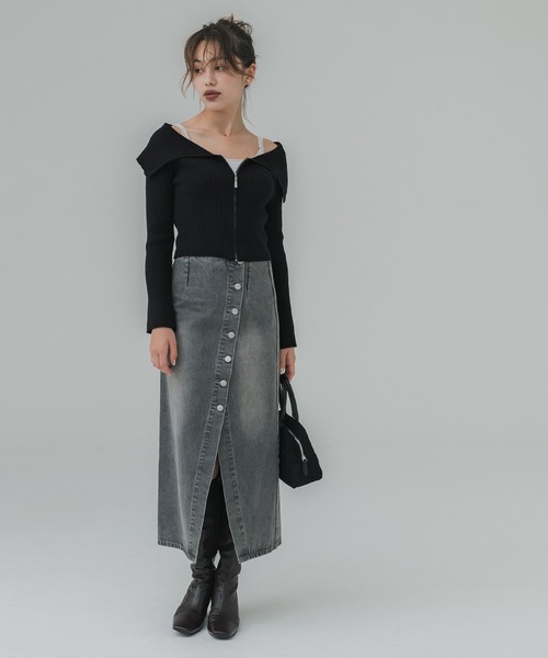 セール】【WEB限定セール】ジップアップ オフショルダー