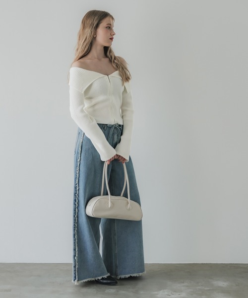 aermaboutique オフショルダートップス サイドギャザーオフショルダーレーストップス トップス