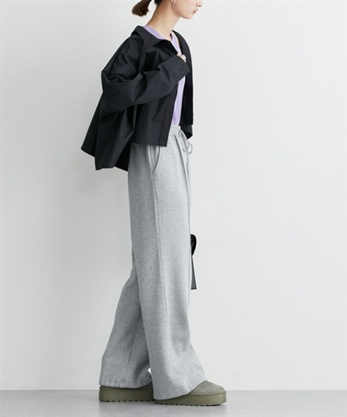 nissen（ニッセン）の「ドロストワイドパンツ（スウェットパンツ・レディース・ブラック/杢グレー・S/M/L/LL）」の10枚目の写真