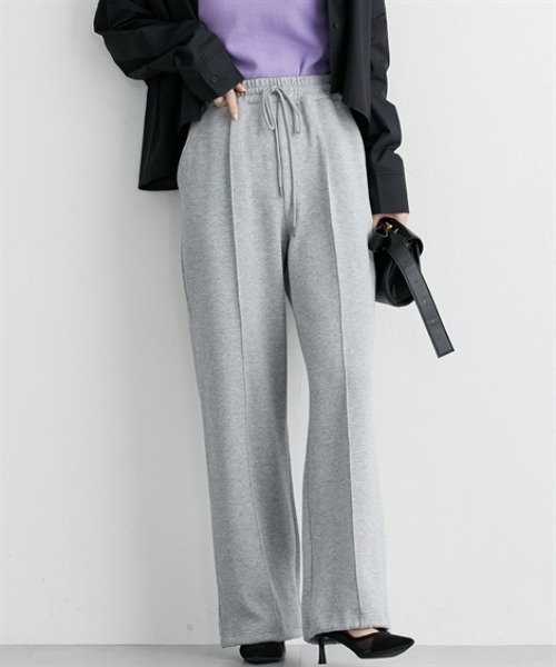 nissen（ニッセン）の「ドロストワイドパンツ（スウェットパンツ・レディース・ブラック/杢グレー・S/M/L/LL）」の7枚目の写真