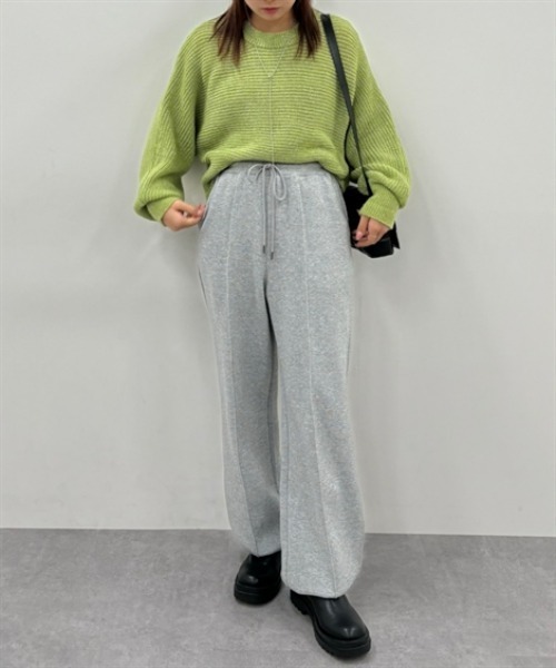 nissen（ニッセン）の「ドロストワイドパンツ（スウェットパンツ・レディース・ブラック/杢グレー・S/M/L/LL）」の13枚目の写真