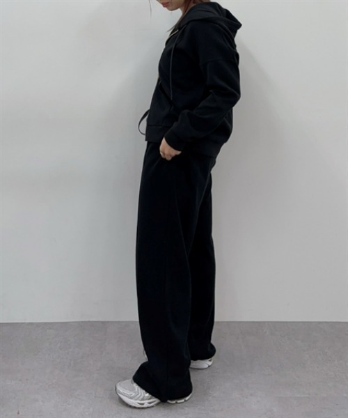 nissen（ニッセン）の「ドロストワイドパンツ（スウェットパンツ・レディース・ブラック/杢グレー・S/M/L/LL）」の19枚目の写真