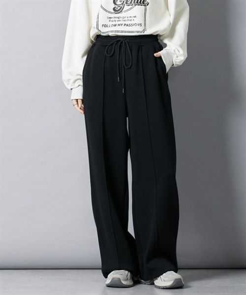 nissen（ニッセン）の「ドロストワイドパンツ（スウェットパンツ・レディース・ブラック/杢グレー・S/M/L/LL）」の20枚目の写真