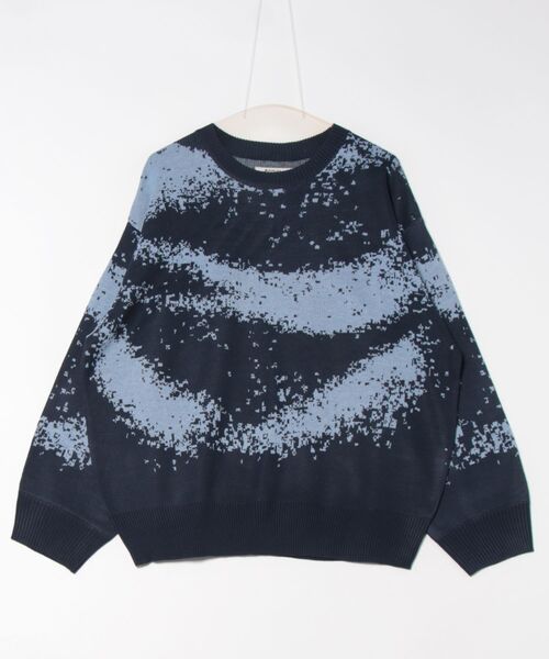 COLONY 2139（コロニートゥーワンスリーナイン）の「ピクセルパターンクルーニット（ニット/セーター・メンズ・グレー/ブラック/ネイビー・MEDIUM/LARGE）」の3枚目の写真