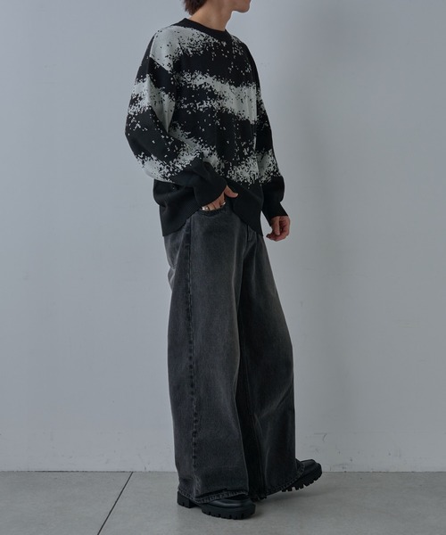 COLONY 2139（コロニートゥーワンスリーナイン）の「ピクセルパターンクルーニット（ニット/セーター・メンズ・グレー/ブラック/ネイビー・MEDIUM/LARGE）」の19枚目の写真