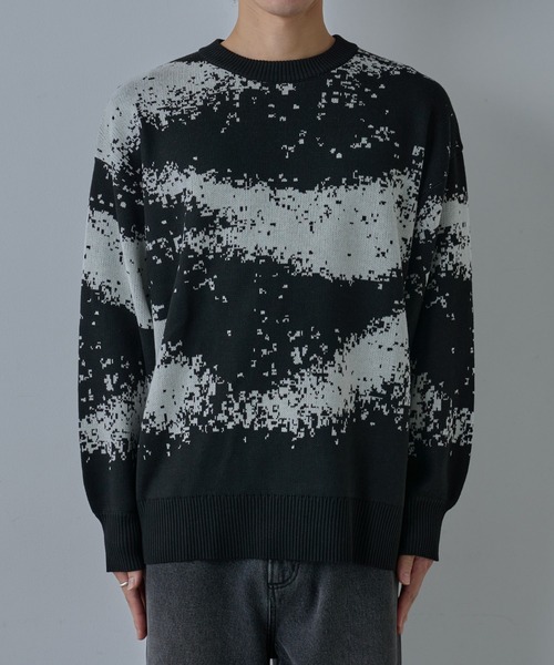 COLONY 2139（コロニートゥーワンスリーナイン）の「ピクセルパターンクルーニット（ニット/セーター・メンズ・グレー/ブラック/ネイビー・MEDIUM/LARGE）」の20枚目の写真