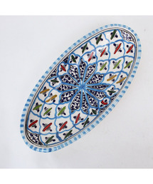 UNBILLION（アンビリオン）の「アフリカンスクエアー AFRICANSQUARE / スラマ陶器 手描き浅皿楕円（食器）」