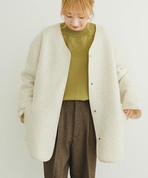 ITEMS URBANRESEARCH | ボアジャケット(ノーカラーコート)