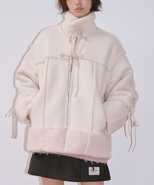Lil Ambition（リルアンビション）の「リボンムートンコート（ムートン 