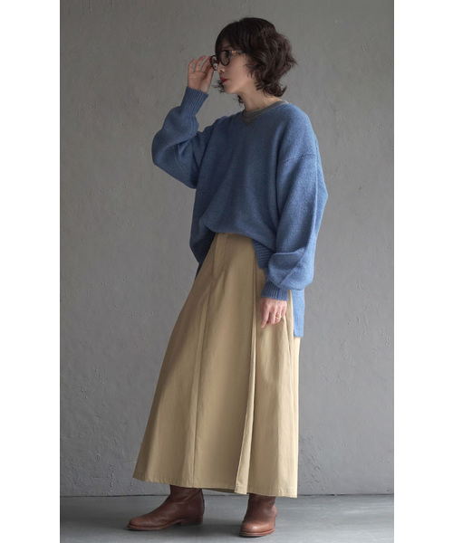apartment department(アパートメントデパートメント)の「ワイドシルエット Vネックプルオーバー(Tシャツ/カットソー・レディース・ベージュ/ライトグレー/ブルー/アイボリー/ブラック・M)」の12枚目の写真