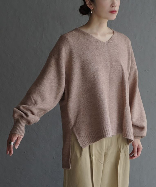 apartment department(アパートメントデパートメント)の「ワイドシルエット Vネックプルオーバー(Tシャツ/カットソー・レディース・ベージュ/ライトグレー/ブルー/アイボリー/ブラック・M)」の19枚目の写真