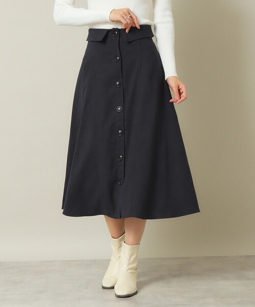 ITS'DEMO（イッツデモ）の「◆【後ろウエストゴム／手洗い可】フロントボタンスカート（スカート・レディース・ダークブラウン/ブルー/ネイビー/ベージュ・00）」の3枚目の写真