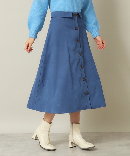 ITS'DEMO（イッツデモ）の「◆【後ろウエストゴム／手洗い可】フロントボタンスカート（スカート・レディース・ダークブラウン/ブルー/ネイビー/ベージュ・00）」の4枚目の写真