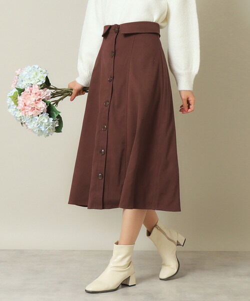 ITS'DEMO（イッツデモ）の「◆【後ろウエストゴム／手洗い可】フロントボタンスカート（スカート・レディース・ダークブラウン/ブルー/ネイビー/ベージュ・00）」の5枚目の写真