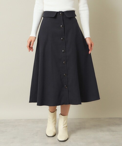 ITS'DEMO（イッツデモ）の「◆【後ろウエストゴム／手洗い可】フロントボタンスカート（スカート・レディース・ダークブラウン/ブルー/ネイビー/ベージュ・00）」の17枚目の写真