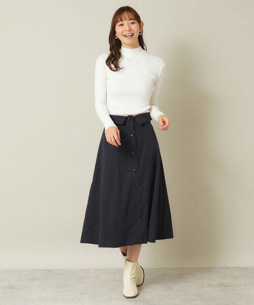ITS'DEMO（イッツデモ）の「◆【後ろウエストゴム／手洗い可】フロントボタンスカート（スカート・レディース・ダークブラウン/ブルー/ネイビー/ベージュ・00）」の18枚目の写真