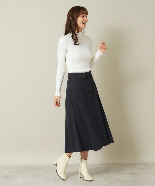ITS'DEMO（イッツデモ）の「◆【後ろウエストゴム／手洗い可】フロントボタンスカート（スカート・レディース・ダークブラウン/ブルー/ネイビー/ベージュ・00）」の19枚目の写真