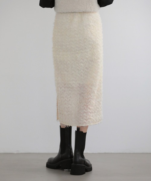 MERAKI（メラキ）の「フラワーモチーフタイトスカート（スカート・レディース・ホワイト/ブラック・S/M）」の9枚目の写真