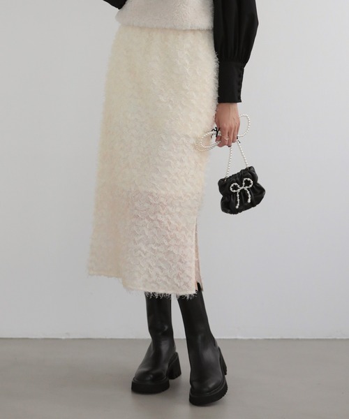 MERAKI（メラキ）の「フラワーモチーフタイトスカート（スカート・レディース・ホワイト/ブラック・S/M）」の11枚目の写真