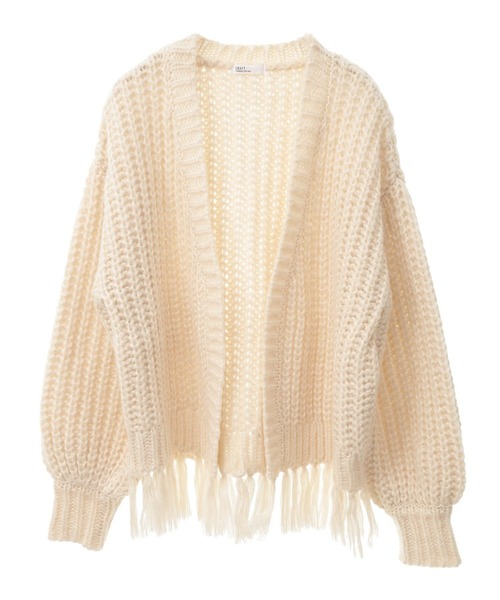 CRAFT STANDARD BOUTIQUE（クラフトスタンダードブティック）の「フリンジニットカーディガン（カーディガン/ボレロ・レディース・アイボリー/サックスブルー/チャコールグレー/パープル・FREE）」の22枚目の写真