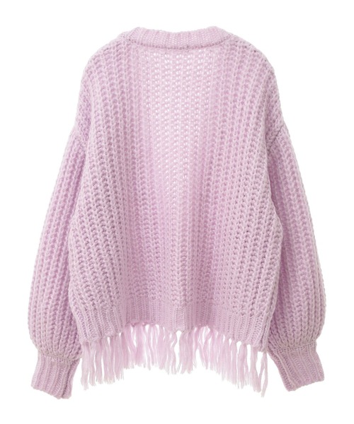 CRAFT STANDARD BOUTIQUE（クラフトスタンダードブティック）の「フリンジニットカーディガン（カーディガン/ボレロ・レディース・アイボリー/サックスブルー/チャコールグレー/パープル・FREE）」の16枚目の写真