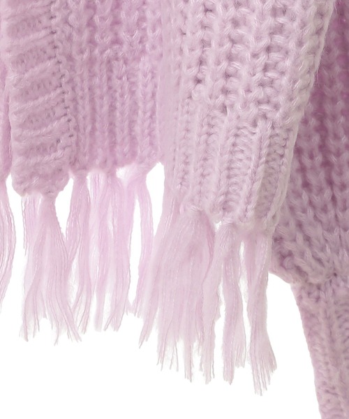 CRAFT STANDARD BOUTIQUE（クラフトスタンダードブティック）の「フリンジニットカーディガン（カーディガン/ボレロ・レディース・アイボリー/サックスブルー/チャコールグレー/パープル・FREE）」の19枚目の写真