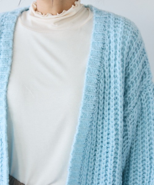 CRAFT STANDARD BOUTIQUE（クラフトスタンダードブティック）の「フリンジニットカーディガン（カーディガン/ボレロ・レディース・アイボリー/サックスブルー/チャコールグレー/パープル・FREE）」の12枚目の写真