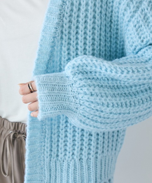 CRAFT STANDARD BOUTIQUE（クラフトスタンダードブティック）の「フリンジニットカーディガン（カーディガン/ボレロ・レディース・アイボリー/サックスブルー/チャコールグレー/パープル・FREE）」の13枚目の写真