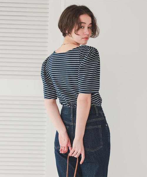 titivate（ティティベイト）の「フォルムスリーブ5分袖カットソー（Tシャツ/カットソー・レディース・レッド/ホワイト系その他/ホワイト/ブラック/イエロー系その他/ブルー系その他・M/S）」の18枚目の写真