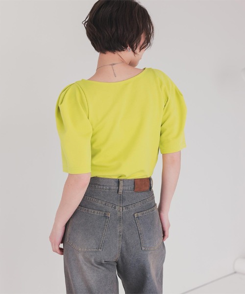 titivate（ティティベイト）の「フォルムスリーブ5分袖カットソー（Tシャツ/カットソー・レディース・レッド/ホワイト系その他/ホワイト/ブラック/イエロー系その他/ブルー系その他・M/S）」の20枚目の写真