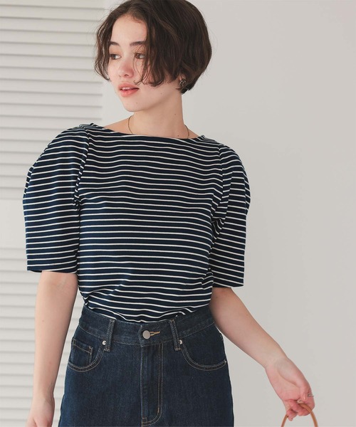titivate（ティティベイト）の「フォルムスリーブ5分袖カットソー（Tシャツ/カットソー・レディース・レッド/ホワイト系その他/ホワイト/ブラック/イエロー系その他/ブルー系その他・M/S）」の11枚目の写真