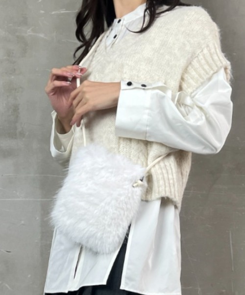 tolene(トレネ)の「フェイクファー ミニ ショルダーバッグ スマホバッグ(ショルダーバッグ・レディース・ホワイト/ブラック/ブラウン・ONE SIZE)」の19枚目の写真