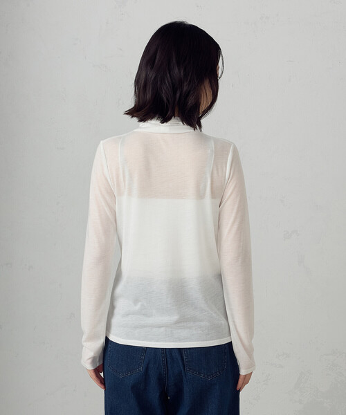 COMME CA ISM(コムサイズム)の「ニュアンス シアー ハイネックカットソー(Tシャツ/カットソー・レディース・ホワイト/ブラック・MEDIUM/LARGE)」の10枚目の写真
