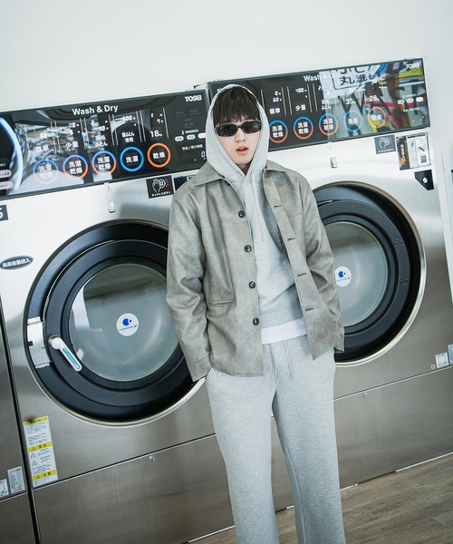 ZIP FIVE -White Line-(ジップファイブホワイトライン)の「【White Line】 フェイクレザー カーコート / ジャケット / レザーブルゾン(ブルゾン・メンズ・ブラウン/グレー/ブラック・MEDIUM/LARGE/X-LARGE)」の19枚目の写真