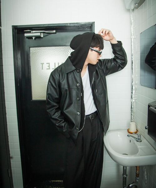 セール】【White Line】 フェイクレザー カーコート / ジャケット