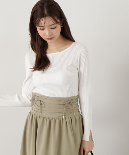 PROPORTION BODY DRESSING（プロポーションボディドレッシング）の「ボートネックリブニット / 1215170203（ニット/セーター・レディース・ホワイト系その他/パープル/オフホワイト・MEDIUM/SMALL）」の14枚目の写真