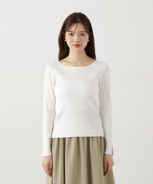 PROPORTION BODY DRESSING（プロポーションボディドレッシング）の「ボートネックリブニット / 1215170203（ニット/セーター・レディース・ホワイト系その他/パープル/オフホワイト・MEDIUM/SMALL）」の16枚目の写真