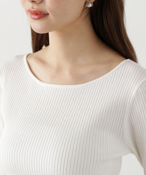 PROPORTION BODY DRESSING（プロポーションボディドレッシング）の「ボートネックリブニット / 1215170203（ニット/セーター・レディース・ホワイト系その他/パープル/オフホワイト・MEDIUM/SMALL）」の19枚目の写真