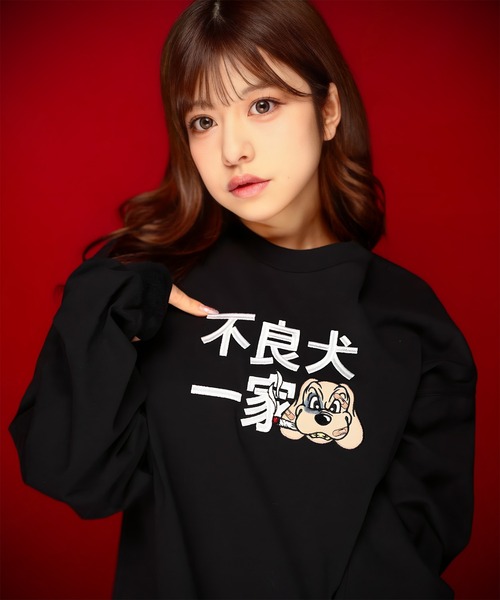 GALFY(ガルフィー)の「GA×GALFY-ファミリーわんこロンTee(Tシャツ/カットソー・メンズ・ホワイト/ブラック・XL/L)」の1枚目の写真