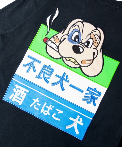 GALFY(ガルフィー)の「GA×GALFY-ファミリーわんこロンTee(Tシャツ/カットソー・メンズ・ホワイト/ブラック・XL/L)」の3枚目の写真