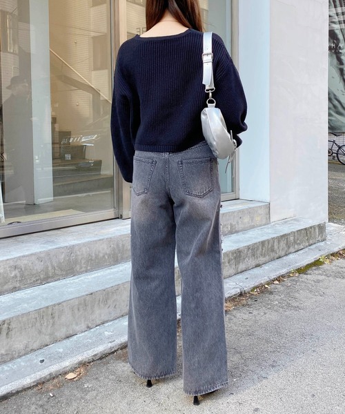 INGNI（イング）の「クラッシュデニムワイドパンツ（デニムパンツ・レディース・グレー/ブルー系その他・S/M）」の10枚目の写真