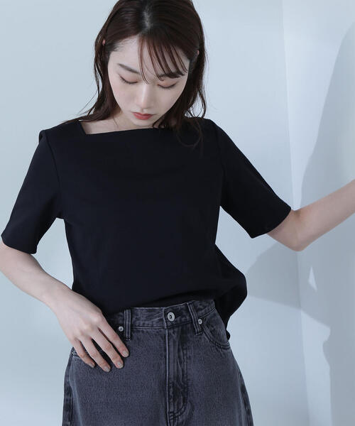 NATURAL BEAUTY BASIC(ナチュラルビューティーベーシック)の「◇ベーシックTシャツシリーズ スクエアネック(Tシャツ/カットソー・レディース・オフホワイト/グレー/ブラック・FREE)」の12枚目の写真