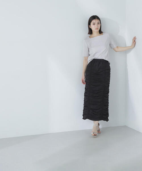 NATURAL BEAUTY BASIC(ナチュラルビューティーベーシック)の「◇ベーシックTシャツシリーズ スクエアネック(Tシャツ/カットソー・レディース・オフホワイト/グレー/ブラック・FREE)」の18枚目の写真