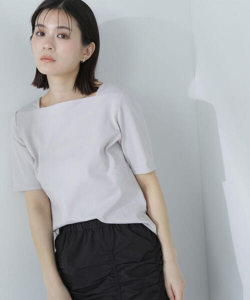 NATURAL BEAUTY BASIC(ナチュラルビューティーベーシック)の「◇ベーシックTシャツシリーズ スクエアネック(Tシャツ/カットソー・レディース・オフホワイト/グレー/ブラック・FREE)」の19枚目の写真