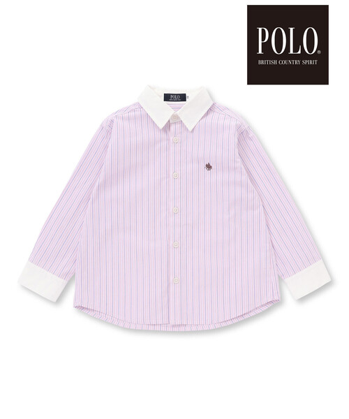 SLAP SLIP（スラップスリップ）の「【POLO BCS(ポロ・ビーシーエス)×SLAP SLIPコラボ】【お揃い】襟カフスバイカラーストライプ柄シャツ(80~130cm)（シャツ/ブラウス・キッズ・ピンク系その他/ブルー系その他・120cm/130cm/80ｃｍ/90cm/110cm/100cm）」の14枚目の写真