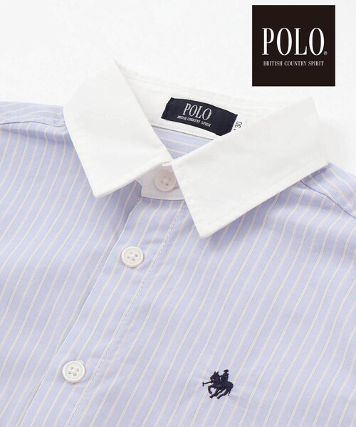 SLAP SLIP（スラップスリップ）の「【POLO BCS(ポロ・ビーシーエス)×SLAP SLIPコラボ】【お揃い】襟カフスバイカラーストライプ柄シャツ(80~130cm)（シャツ/ブラウス・キッズ・ピンク系その他/ブルー系その他・120cm/130cm/80ｃｍ/90cm/110cm/100cm）」の10枚目の写真