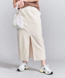 BEAUTY&YOUTH UNITED ARROWS | 麻コットン Iライン スカート/ベージュ(スカート)