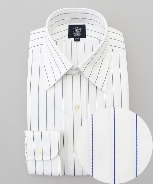 J.PRESS(ジェイプレス)の「【PREMIUM PLEATS / 形態安定】スーピマコットンボールドストライプ ドレスシャツ / レギュラー(シャツ/ブラウス・メンズ・ネイビー系2・首回り43cm-裄丈86cm/首回り42cm-裄丈86cm/首回り41cm-裄丈85cm/首回り40cm-裄丈85cm/首回り39cm-裄丈84cm/首回り38cm-裄丈84cm/首回り37cm-裄丈82cm)」の1枚目の写真