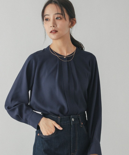 GLOBAL WORK（グローバルワーク）の「キレイつづく2WAYタックブラウス